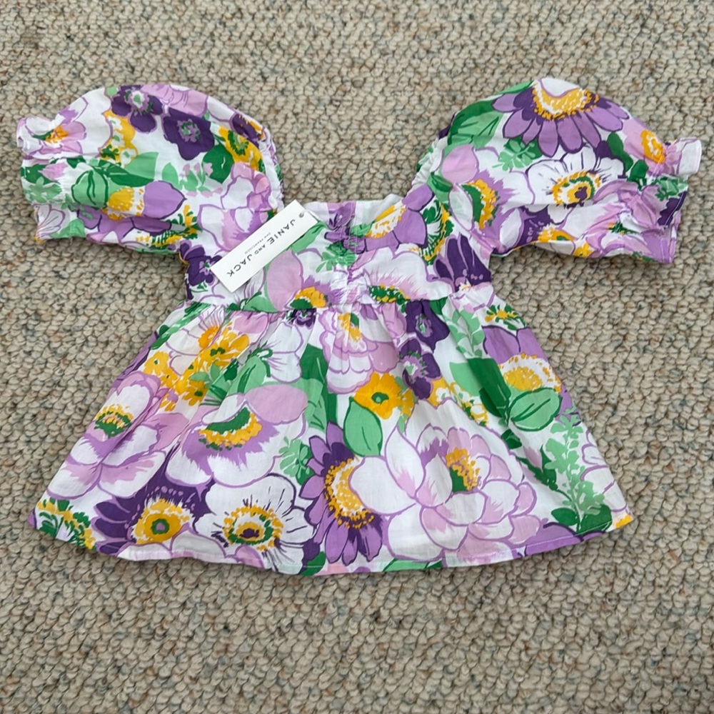NWT Janie and Jack puff sleeve floral top